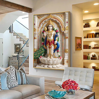 Lord Muruga Ji Premium Acrylic Vertical Wall Art