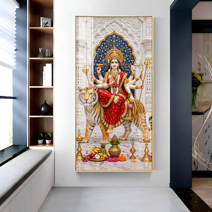 Elegant Durga Mata Premium Acrylic Vertical Wall Art
