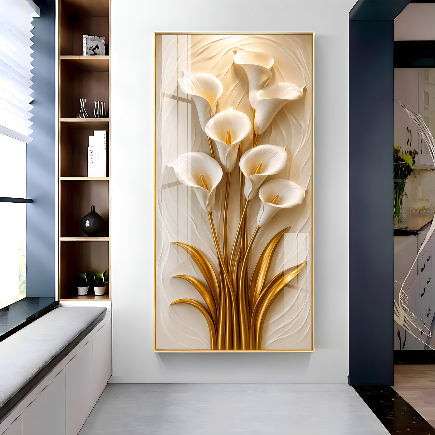 White Calla Lilies Flowers Premium Acrylic Vertical Wall Art