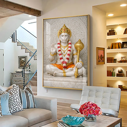 Divine Ram Bhakt Hanuman Premium Acrylic Vertical Wall Art