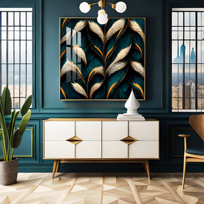 Feathers Premium Acrylic Square Wall Art