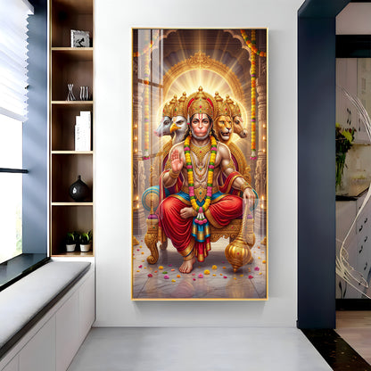Divine Panchmukhi Hanuman Ji Essence Premium Acrylic Vertical Wall Art