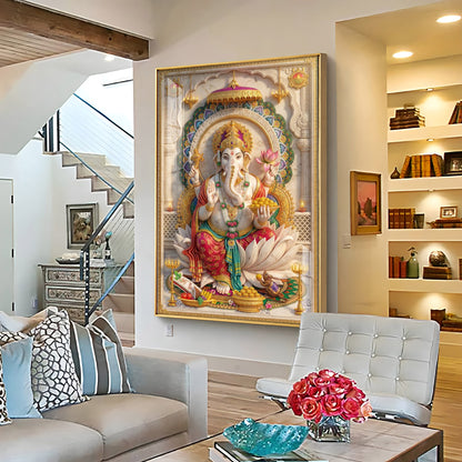 Radiant Ganesh Idol Premium Acrylic Vertical Wall Art