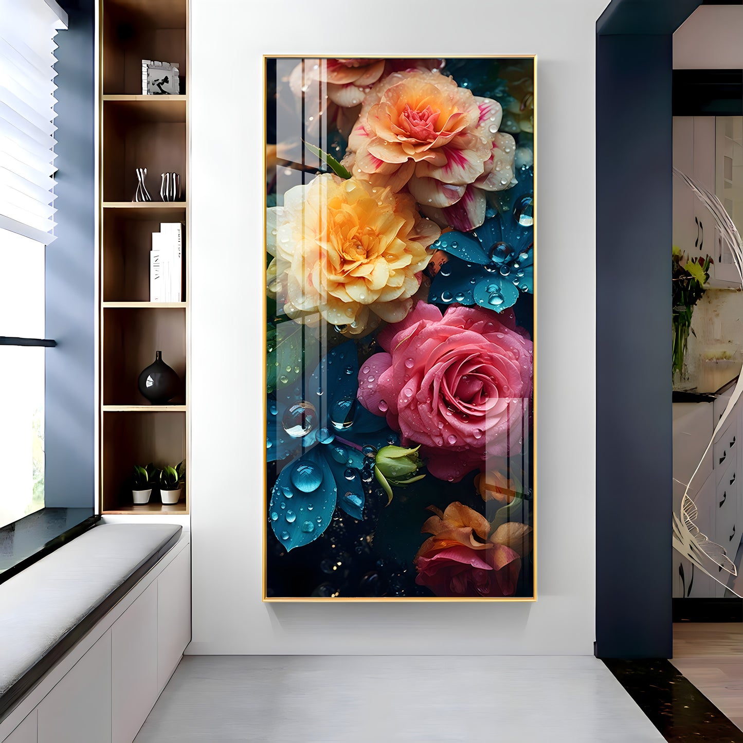 Colorful Flowers Premium Acrylic Vertical Wall Art