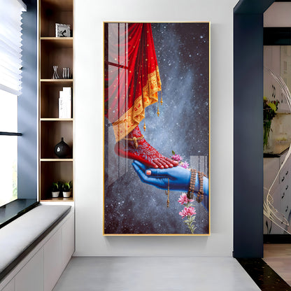 Feet Of Shri Parvati With Shiv Ji Hand Premium Acrylic Vertical Wall Art