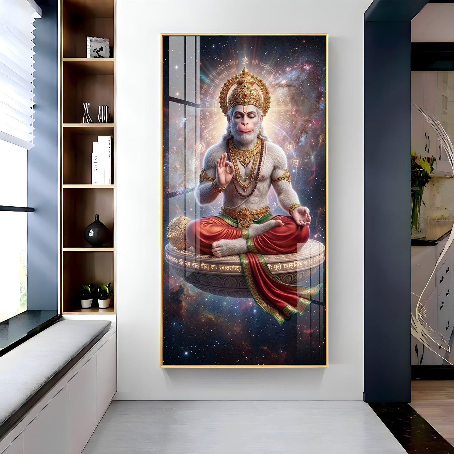 Hanuman in the Cosmos Premium Acrylic Vertical Wall Art