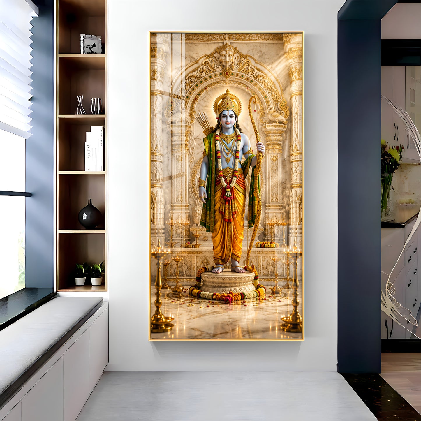 Depicting Lord Rama Premium Acrylic Vertical Wall Art