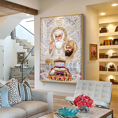 Guru Nanak Dev Ji & Guru Gobind Singh Ji Premium Acrylic Vertical Wall Art