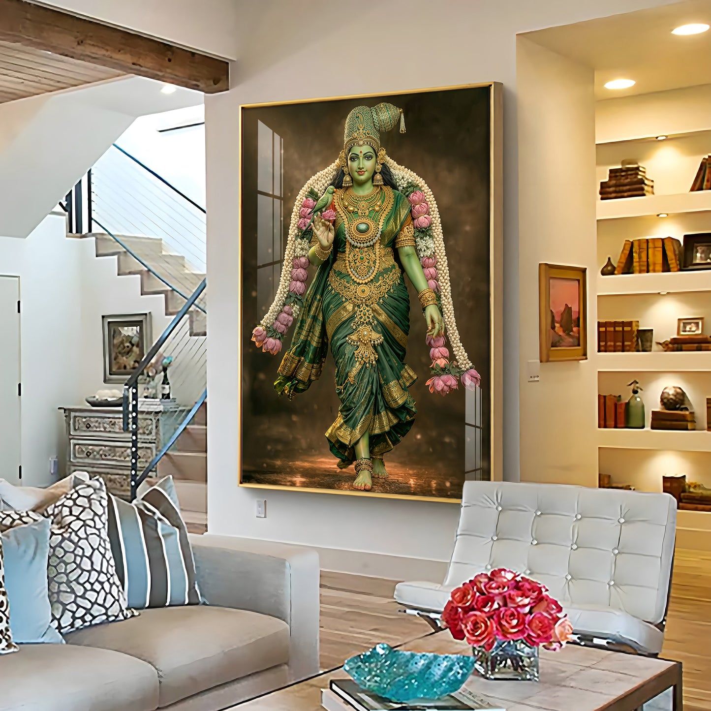 Goddess Meenakshi Blessing Premium Acrylic Vertical Wall Art