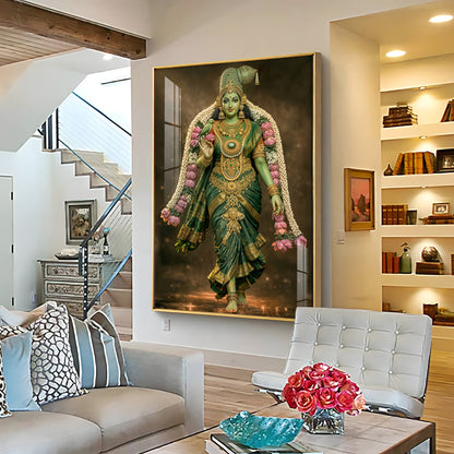 Goddess Meenakshi Blessing Premium Acrylic Vertical Wall Art