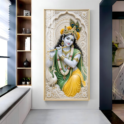 Divine Murali Krishna Premium Acrylic Vertical Wall Art