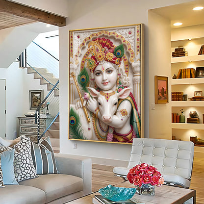 Blessings Of Bal krishna Premium Acrylic Vertical Wall Art