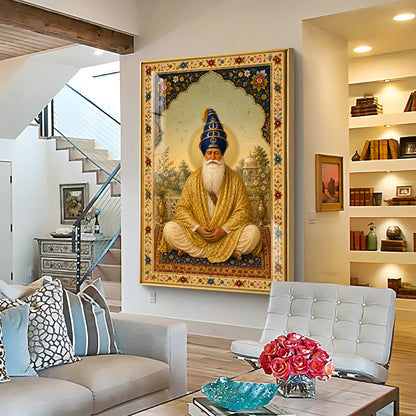 Guru Tegh Bahadur Ji Meditative Grace Premium Acrylic Vertical Wall Art