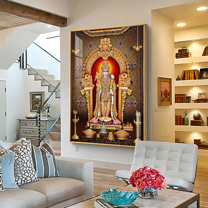 Depicts Lord Murugan Premium Acrylic Vertical Wall Art