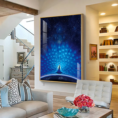 Mystic Peacock Premium Acrylic Vertical Wall Art