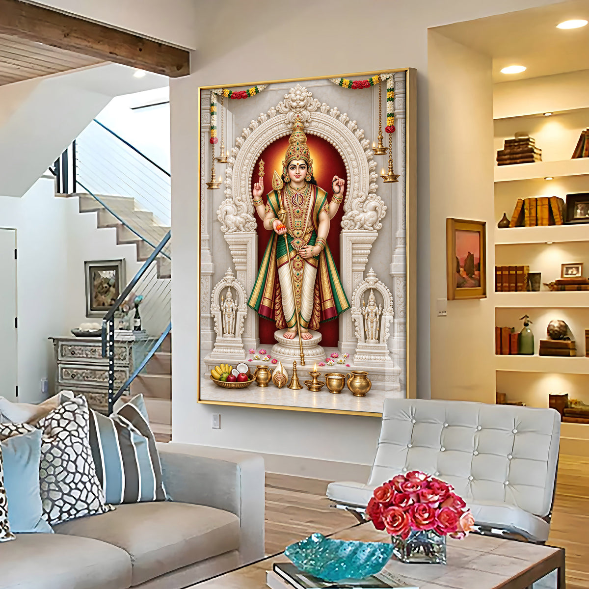 Murugan With Vel Premium Acrylic Vertical Wall Art