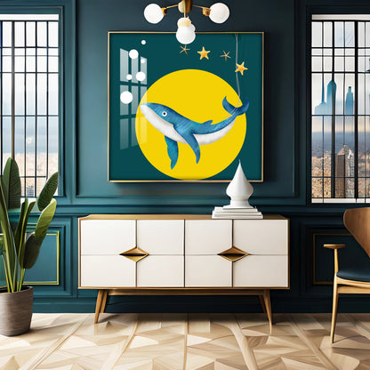 Whale Ocean Premium Acrylic Square Wall Art