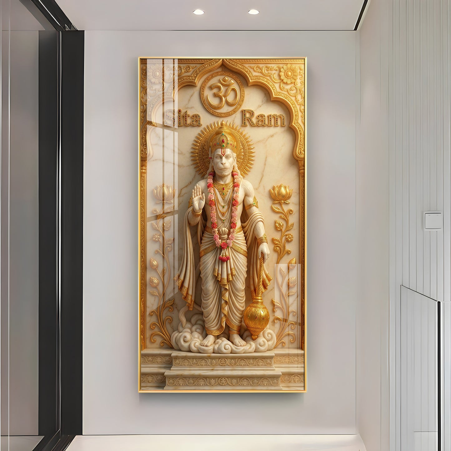 Lord Hanuman's Premium Acrylic Vertical Wall Art
