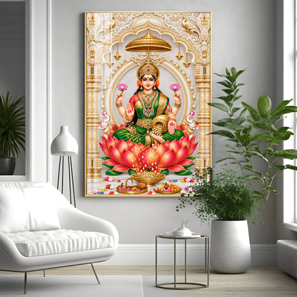 Divine Dhan Lakshmi Premium Acrylic Vertical Wall Art
