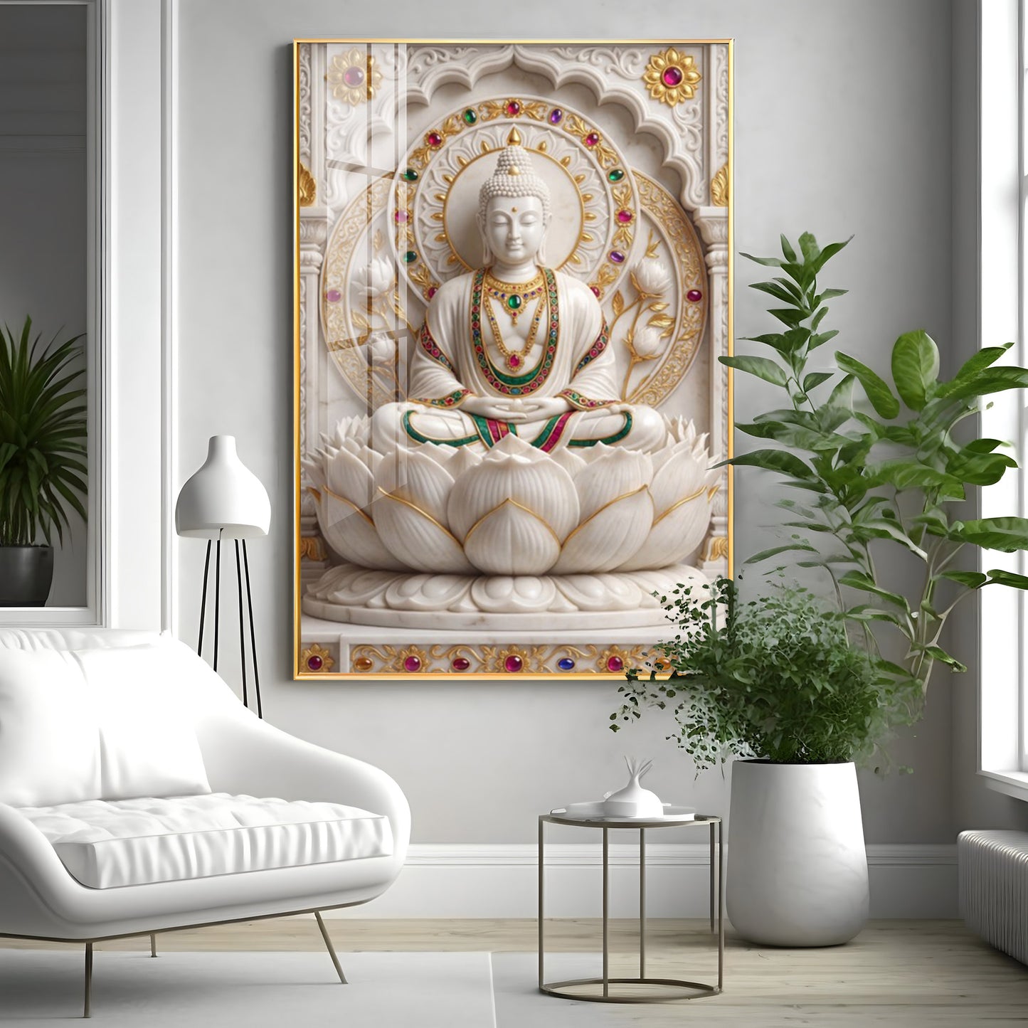 Peaceful Buddha Meditation Premium Acrylic Vertical Wall Art