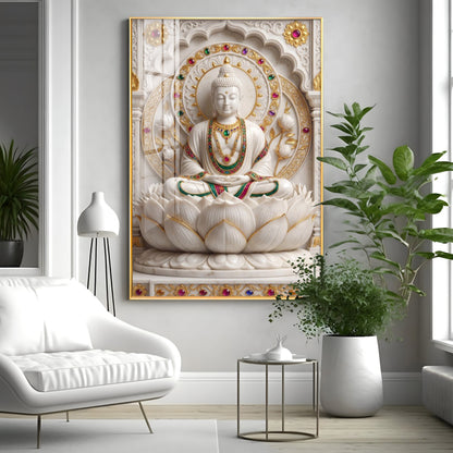 Peaceful Buddha Meditation Premium Acrylic Vertical Wall Art