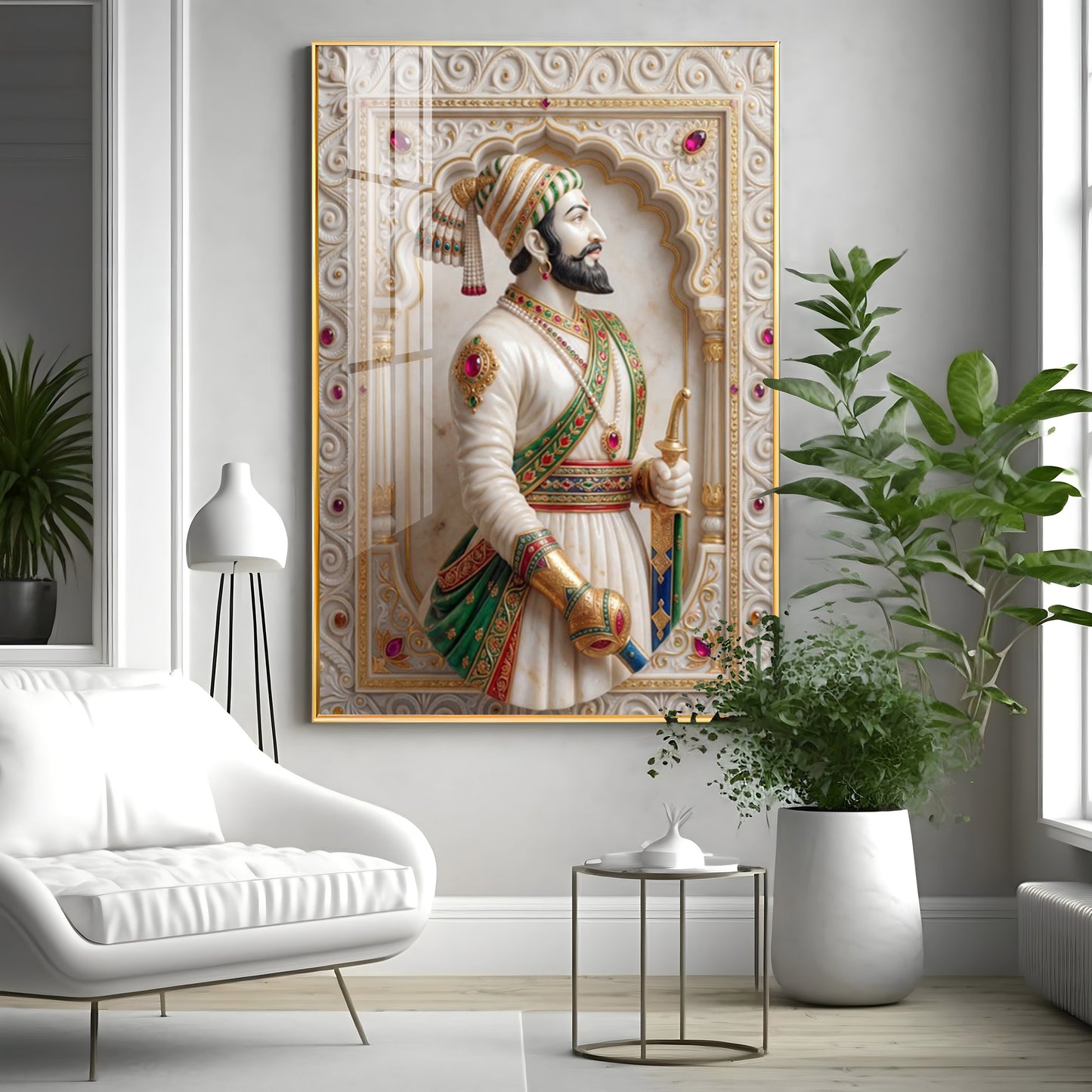 Warrior King Shivaji Maharaj Premium Acrylic Vertical Wall Art