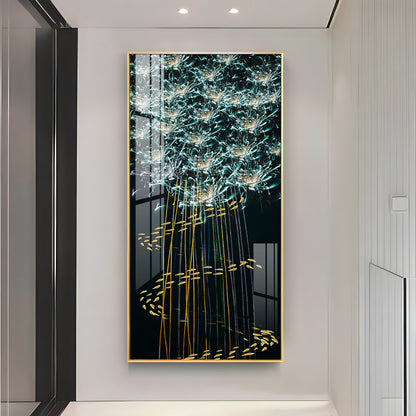 Fishes With Flowers Premium Acrylic Vertical Wall Art