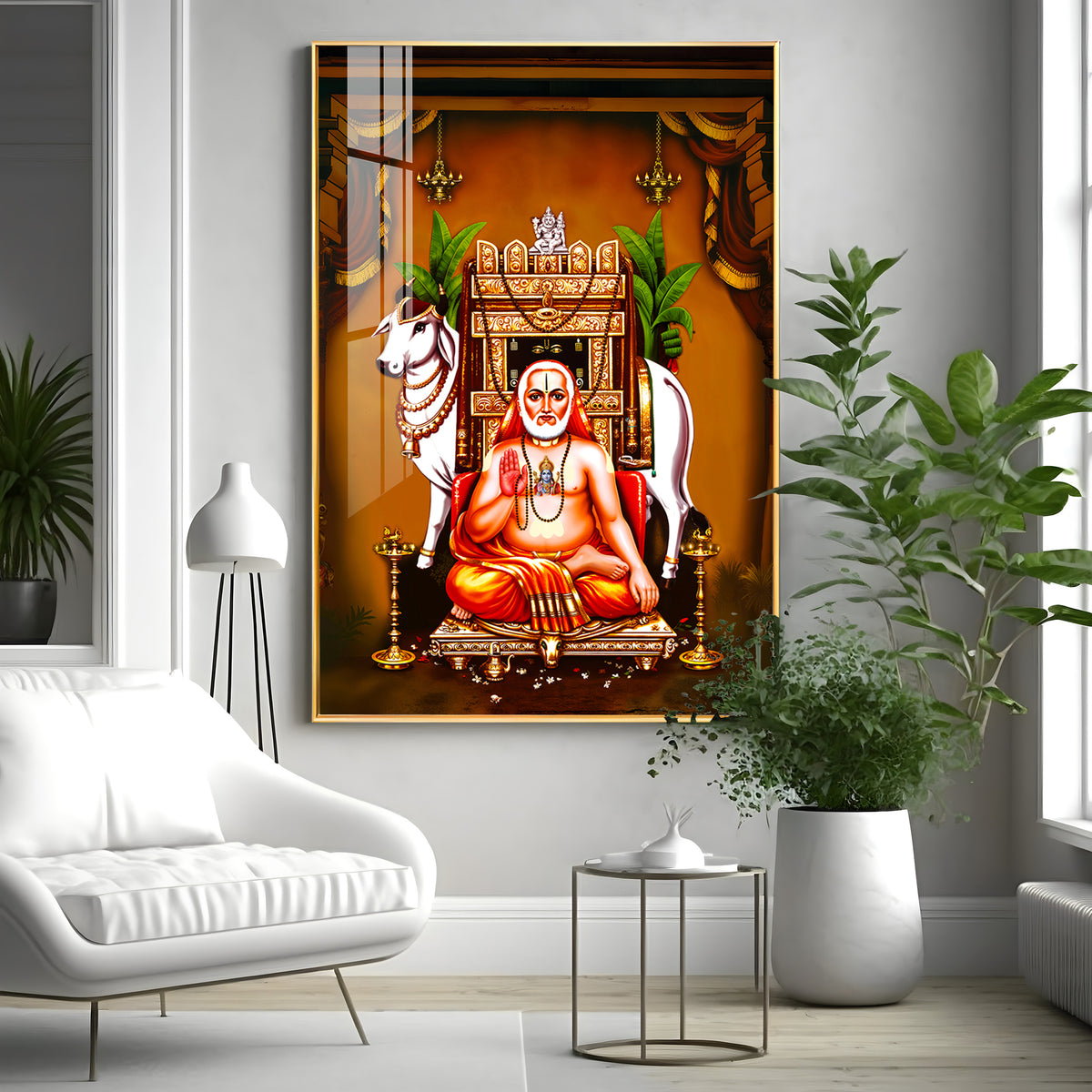 Sri Raghavendra Swamy Premium Acrylic Vertical Wall Art