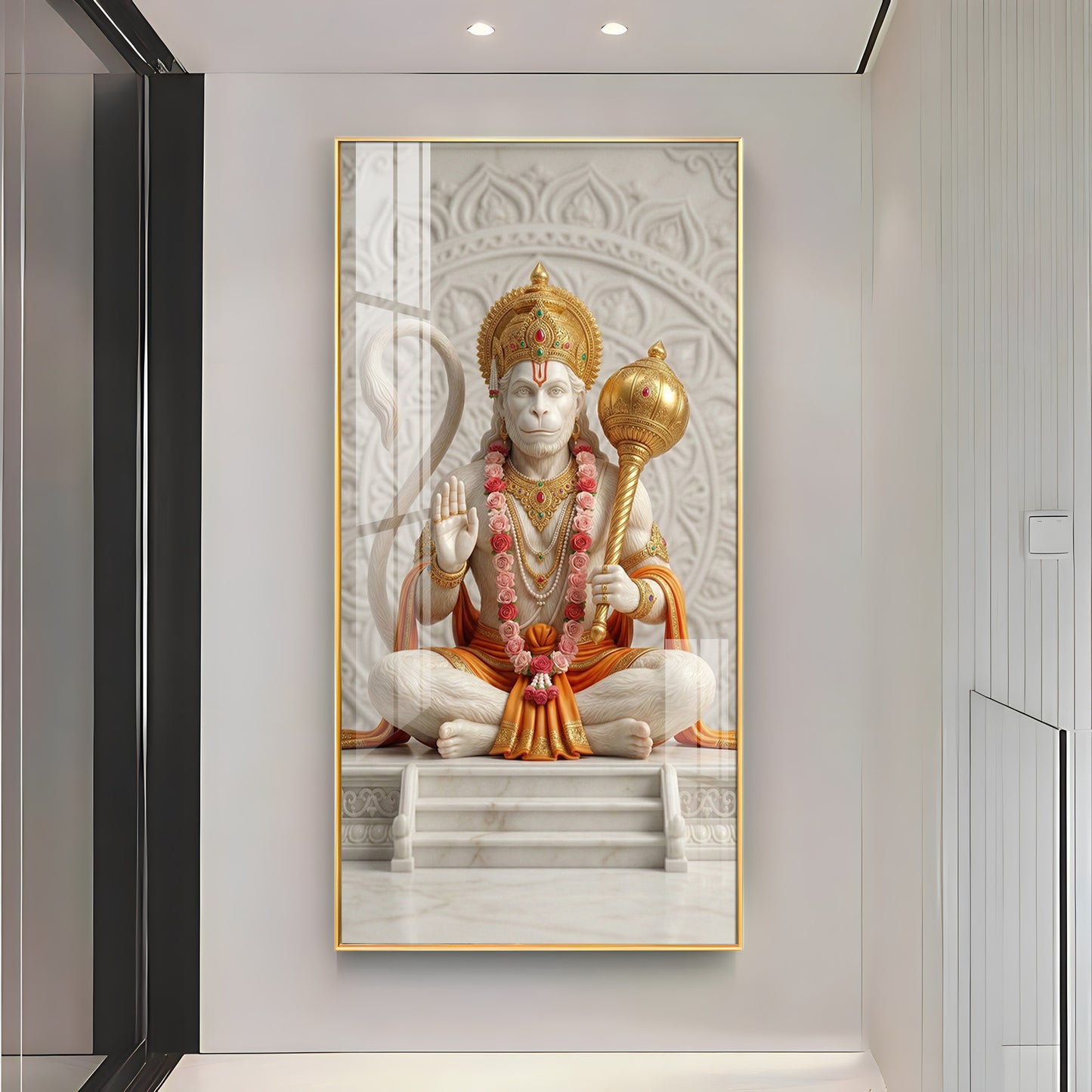 Divine Hanuman Ji Grace Premium Acrylic Vertical Wall Art