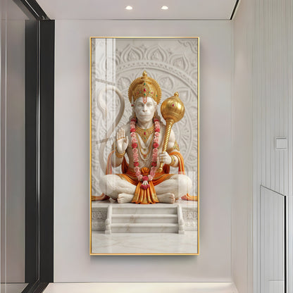Divine Hanuman Ji Grace Premium Acrylic Vertical Wall Art