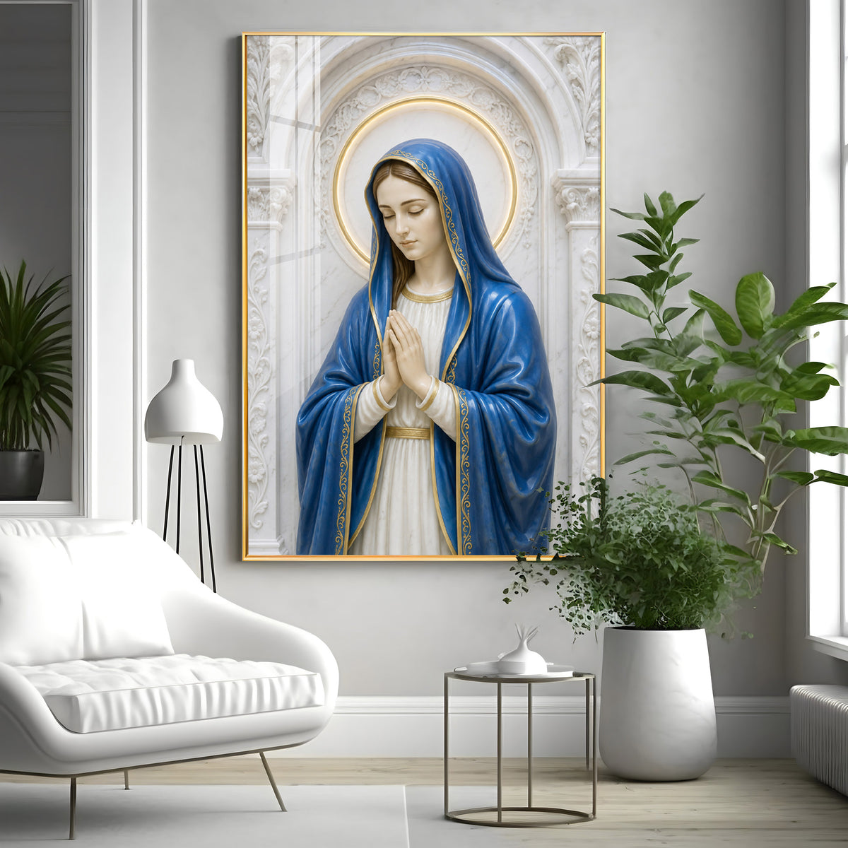 Praying Mother Mary Premium Acrylic Vertical Wall Art