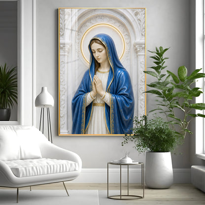 Praying Mother Mary Premium Acrylic Vertical Wall Art