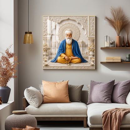 Guru Nanak Devji Sacred Premium Acrylic Square Wall Art