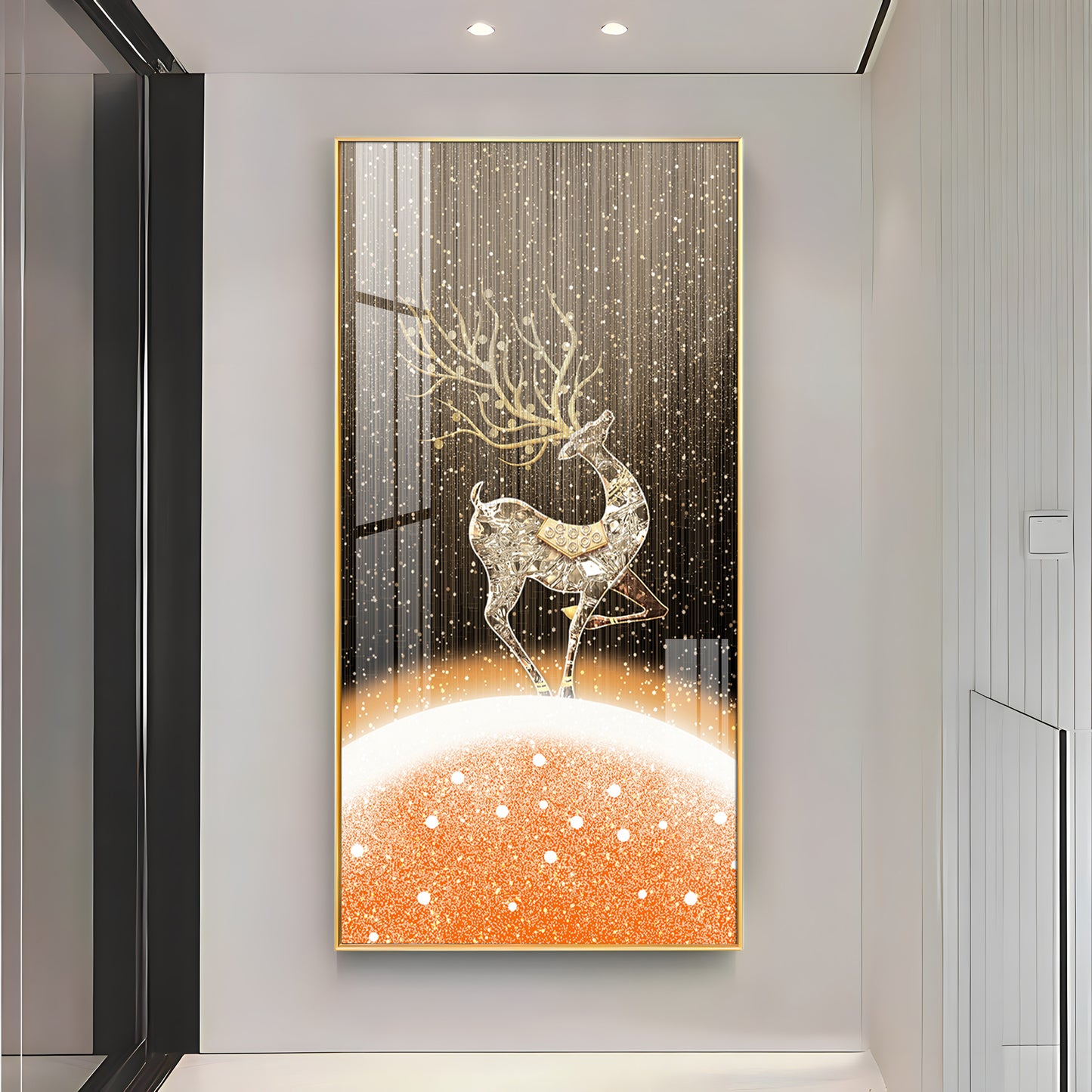 Tranquil Deer Portrait Premium Acrylic Vertical Wall Art