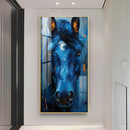 Blue Horse Premium Acrylic Vertical Wall Art