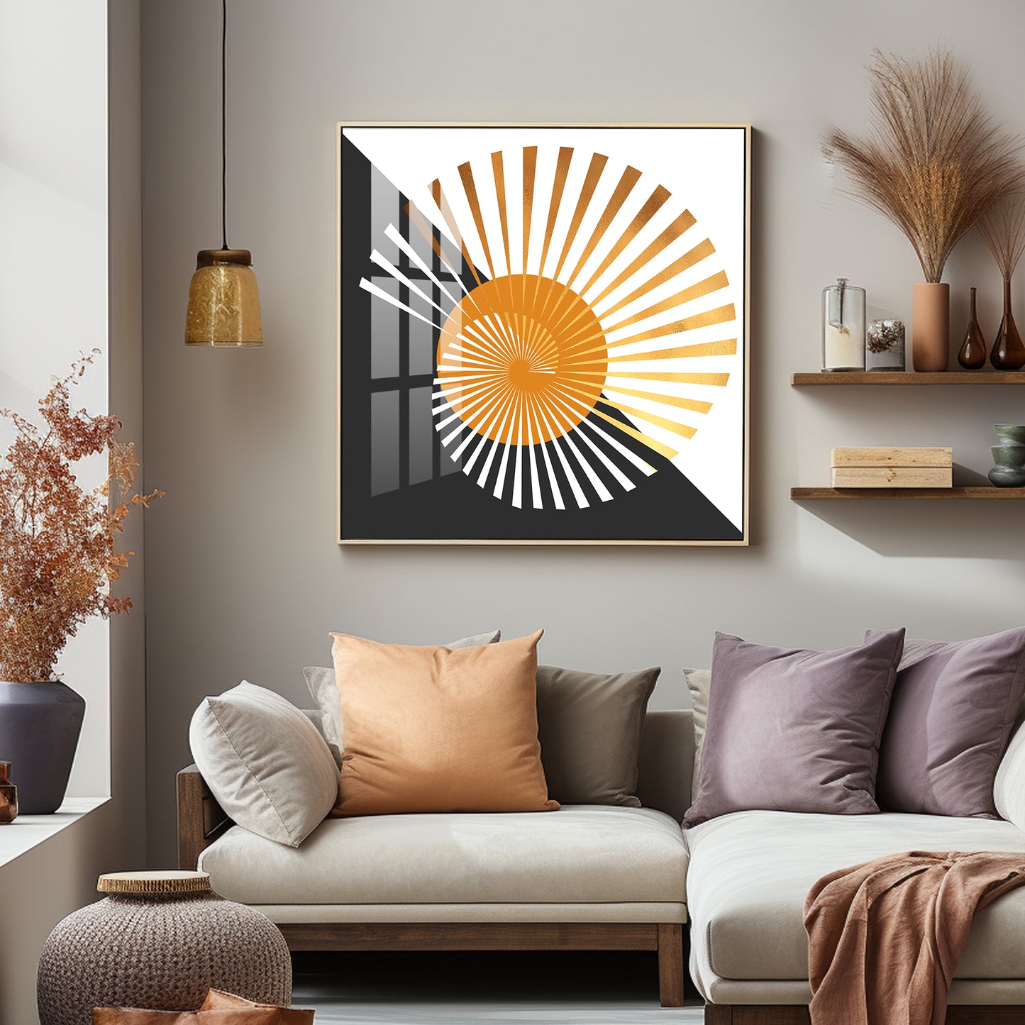 Spiral Or Sunburst Pattern Premium Acrylic Square Wall Art