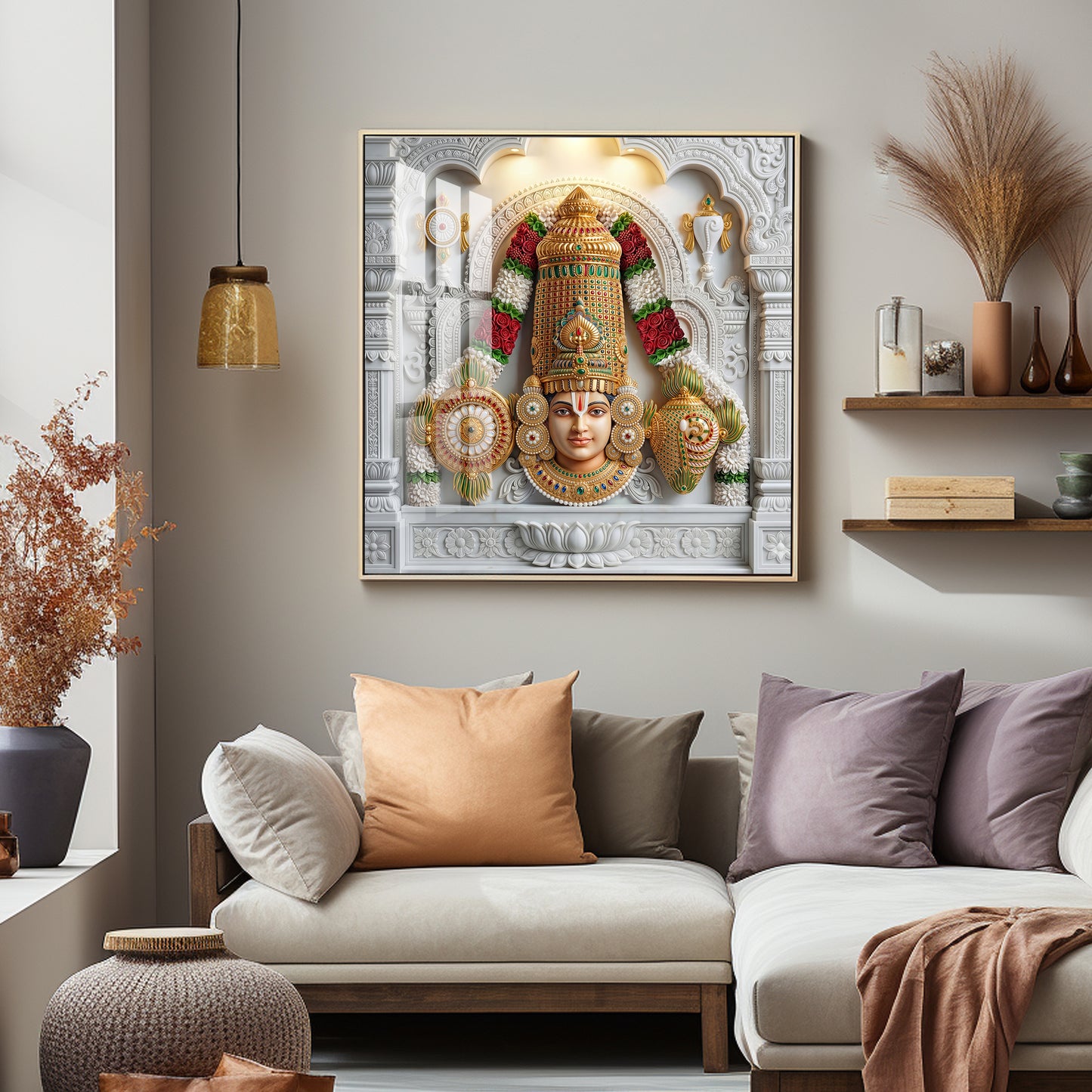Lord Perumal Premium Acrylic Square Wall Art