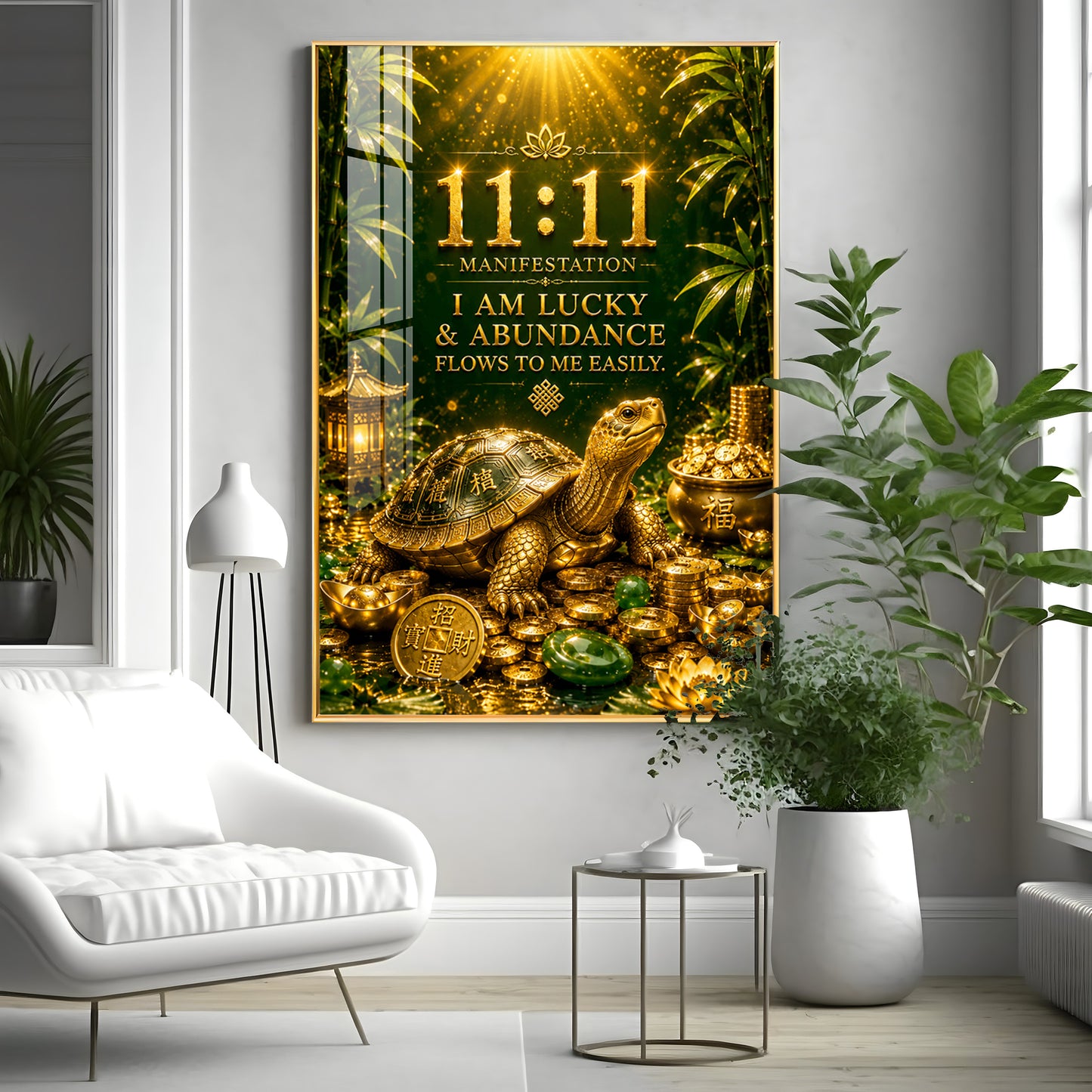 Lucky Tortoise Premium Acrylic Vertical Wall Art