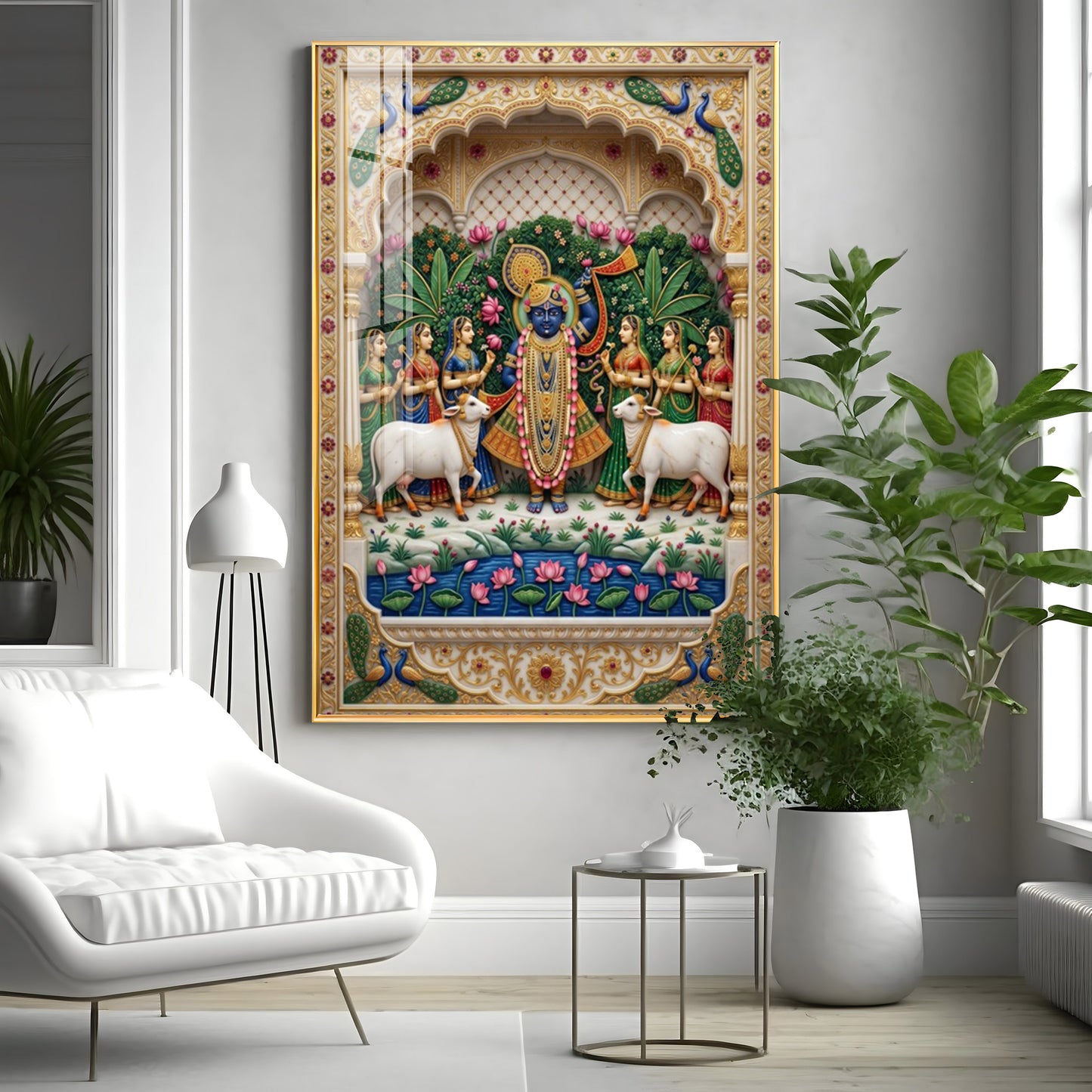 Lord Shrinathji Premium Acrylic Vertical Wall Art
