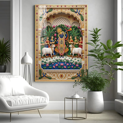 Lord Shrinathji Premium Acrylic Vertical Wall Art