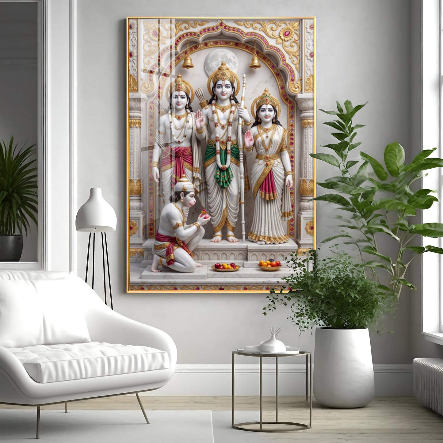 Ram Lakshman Sita Hanuman Ji Premium Acrylic Vertical Wall Art