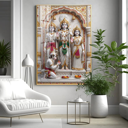Ram Lakshman Sita Hanuman Ji Premium Acrylic Vertical Wall Art