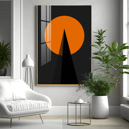 Black Orange Geometry Premium Acrylic Vertical Wall Art