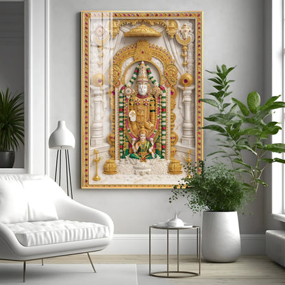 Divine Blessing Of Venkateswara Premium Acrylic Vertical Wall Art