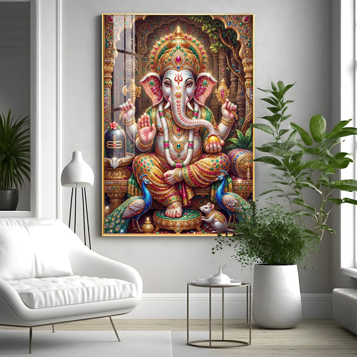 Hindu God Ganpati Ji Premium Acrylic Vertical Wall Art