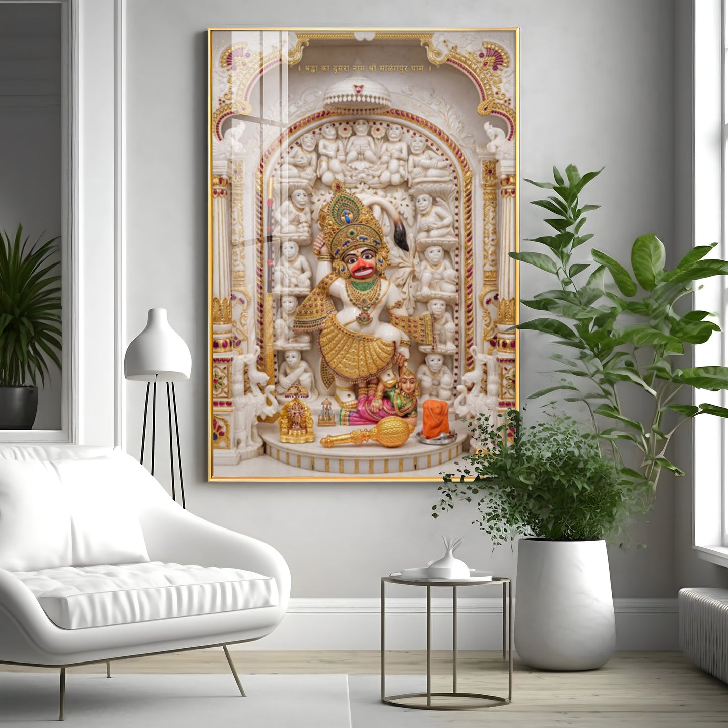 Shri Kashtbhanjan Hanuman Premium Acrylic Vertical Wall Art
