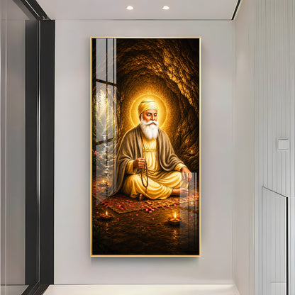 Divine Guru Nanak Dev Ji Premium Acrylic Vertical Wall Art
