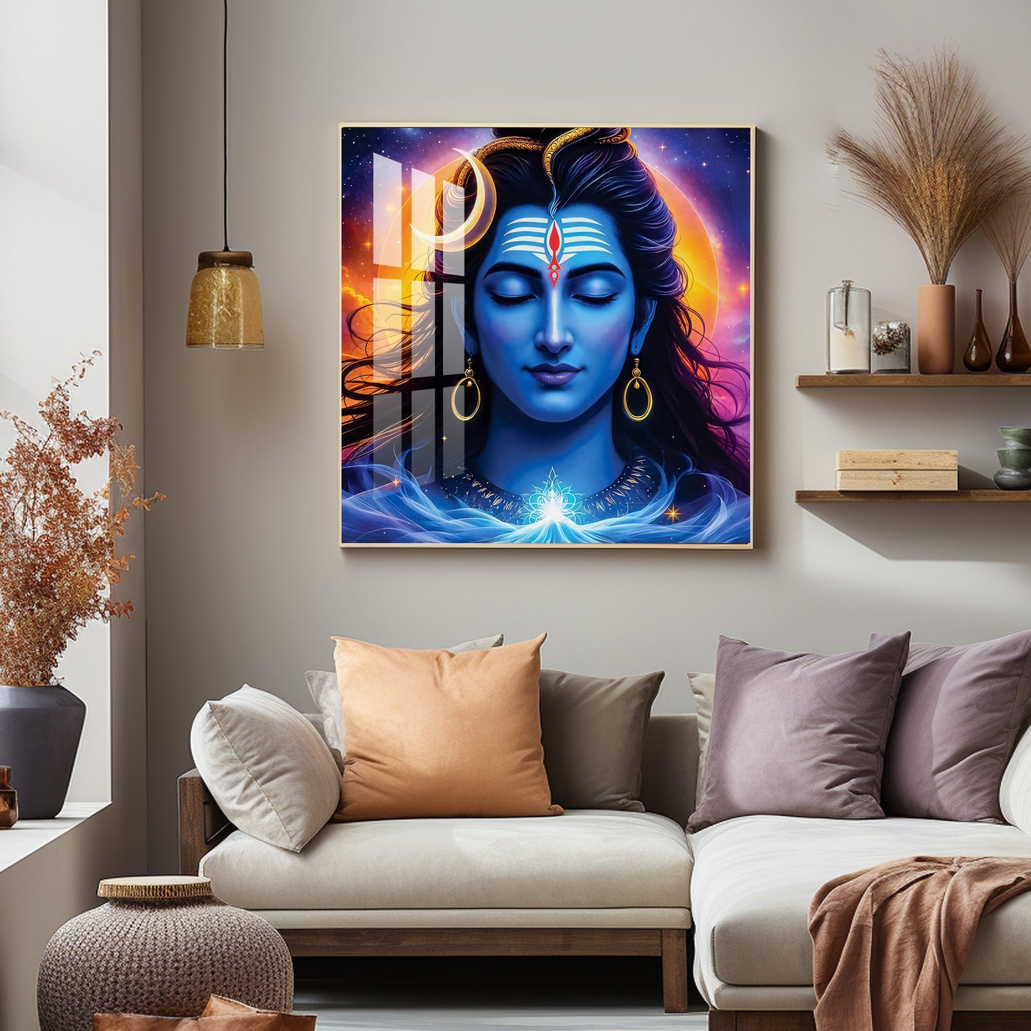 Lord Shiva Premium Acrylic Square Wall Art