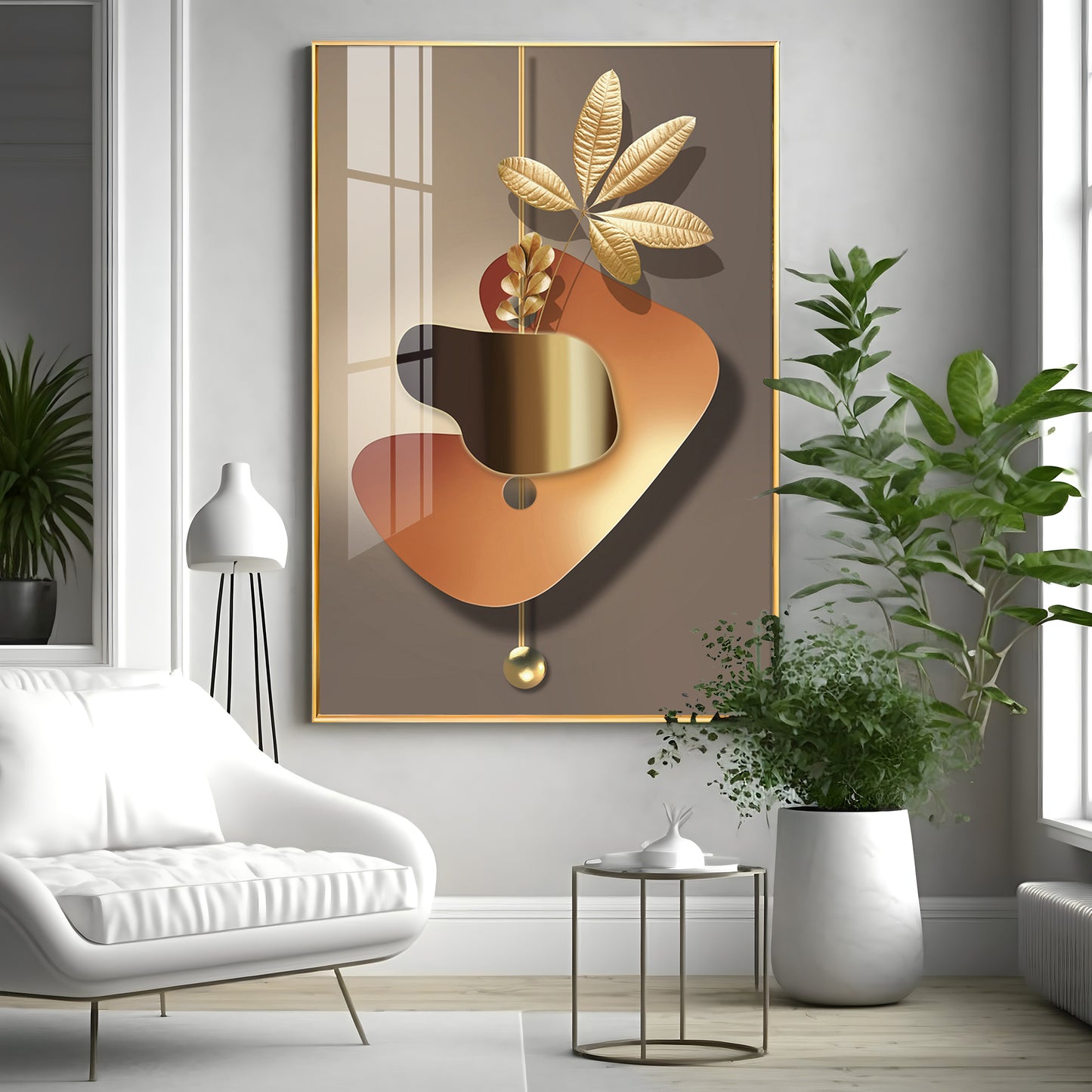 Golden Embrace Premium Acrylic Vertical Wall Art