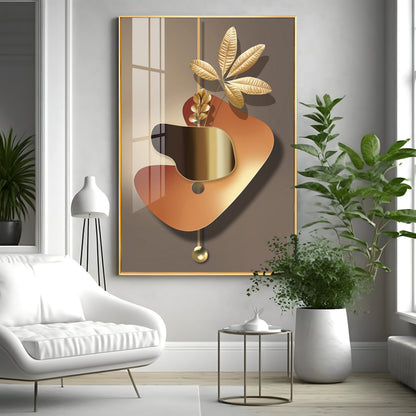 Golden Embrace Premium Acrylic Vertical Wall Art
